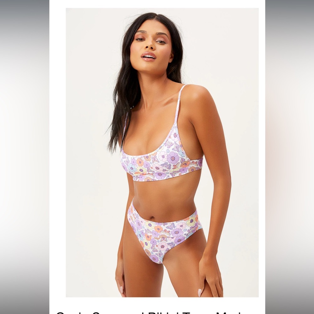 Frankies Bikini Size Small Floral Butterfly Print